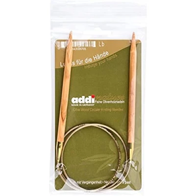 Imagen de Aguja circular Addi Nature madera de olivo 80cm 6,00mm 1ud
