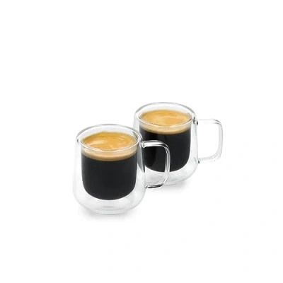 Imagen de La Cafetière Siena Juego de Vasos Espresso Doble Fondo 2 piezas, 100ml Tazas Café Aisladas con Asa para Barista Espresso, Apilables y Ligeros
