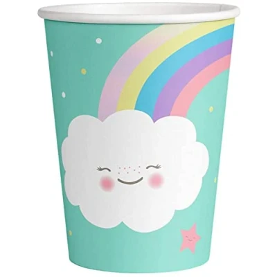 Imagen de amscan Rainbow and Cloud 9904301 Vasos de papel (250 ml, 8 unidades)