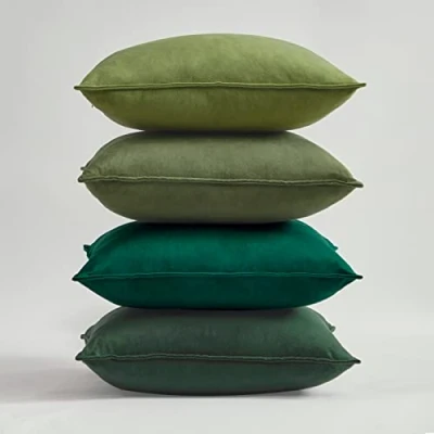 Imagen de Topfinel Funda Cojin 45x45 Verde Cojines Sofa Cama Salon Juego de 4 Fundas para Decoracion Hogar Cojine Terciopelo Modernos Colores Gradientes Serie Verdes