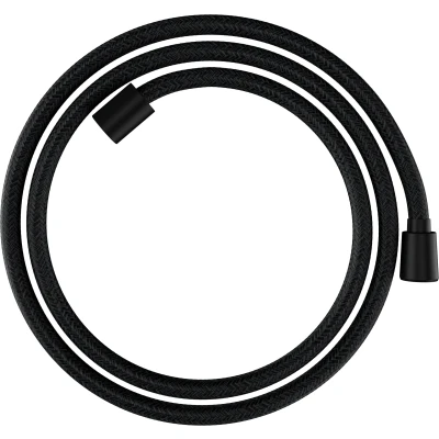 Imagen de hansgrohe Designflex, flexo de ducha universal 1,60 m, sistema anti torsión, manguera flexible y resistente a las torceduras, incl. juntas, negro mate