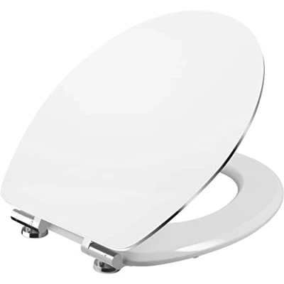 Imagen de Cornat KSWSSC00 Prime White Steel Asiento de inodoro con tapa (núcleo madera, descenso automático y fijación rápida), color blanco