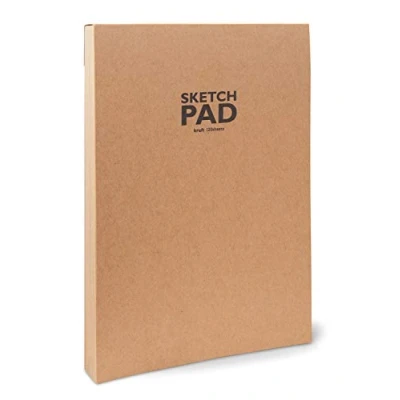 Imagen de Sketchbook Sketchpad Kraft Bloc de bocetos (DIN A5, 120 Hojas, 100 g/m², Papel estraza reciclable Resistente Fibras Naturales sin blanquear), Naturaleza