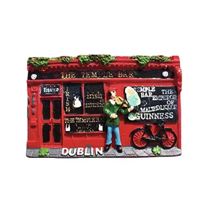 Imagen de Dublín Irlanda 3D Imán de refrigerador Recuerdos Hechos a Mano Resina Pegatinas magnéticas Decoración la Cocina del hogar, Nevera Colección Regalo