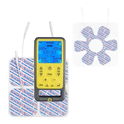 Imagen de TensCare Sports TENS+ Electrodo de articulación. Dispositivo electroestimulación con Masaje, TENS, EMS y programas manuales. Para alivio del dolor, tonificación relajación muscular.
