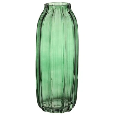 Imagen de JAKY Global Jarrón grande de cristal verde 32 cm alto para flores, elegante decoración del hogar, sala estar, centro mesa granja y oficina (verde, cm)