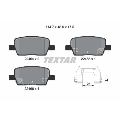 Imagen de TEXTAR 2246401 Juego de pastillas freno con contacto avisador desgaste accesorios CHEVROLET: Camaro VI Cabrio