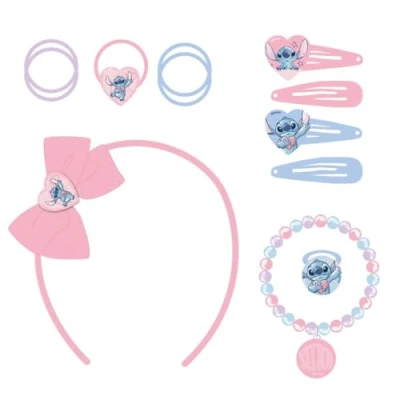 Imagen de Set de Belleza Infantil Stitch Multicolor Ideal para sorprender a tus peques Incluye 5 Coleteros, 4 Pinzas el Pelo, 1 pulsera y un anillo Producto Original Diseñado en España