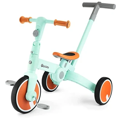 Imagen de HyperMotion Bicicleta de correr 5 en 1, triciclo para niños 1,5 a años, ayuda aprender andar, infantil, con pedales desmontables, color menta
