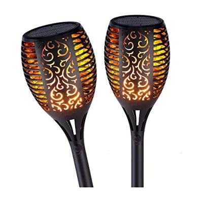Imagen de GRIFEMA DG2001, Luz de Antorcha Solar para Exterior, Luces Sensor Movimiento con Llama Parpadeante, Dos Piezas/Paquete
