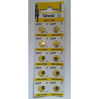 Imagen de Vinnic AG0 L521 Alkaline Battery (10 Pack) used in Watches, Calculators, Toys, Lasers, Clocks, Thermometers, and many other electronic items. by