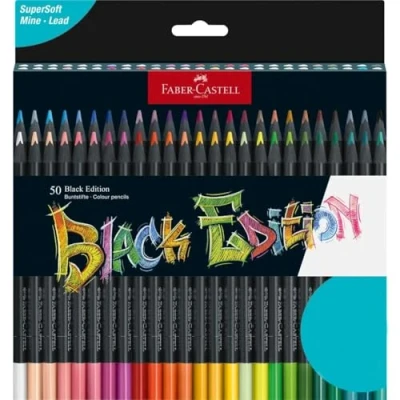 Imagen de Faber Castell 116450. Estuche de cartón soporte 50 Lápices color BLACK EDITION.