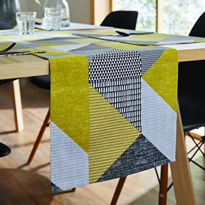 Imagen de Catherine Lansfield Dining Larsson Geo Camino de Mesa (33 x 220 cm), Color Ocre