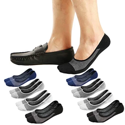Imagen de Ueither Calcetines Invisibles Cortos pare Hombres/Mujeres Respirable y Super Suaves bajos de Algodón Antideslizantes (Color 2 (8 Pares), 38 43)