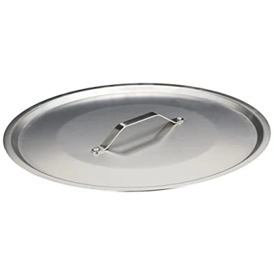 Imagen de Pentole Agnelli FAMA2940 Tapa plana con mango, borde y puente, tipo pesado en aluminio BLTF, plata pulida, 40 cm