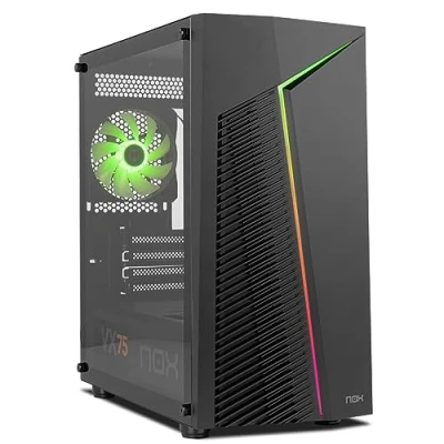 Imagen de NOX XTREME PRODUCTS Infinity Zeta Minitorre M ATX/ITX ARGB Rainbow dinámica, Panel Lateral Cristal Templado, Espacio para 6 Ventiladores, Compatible Tarjeta gráfica hasta 310mm, USB 3.0, Negro