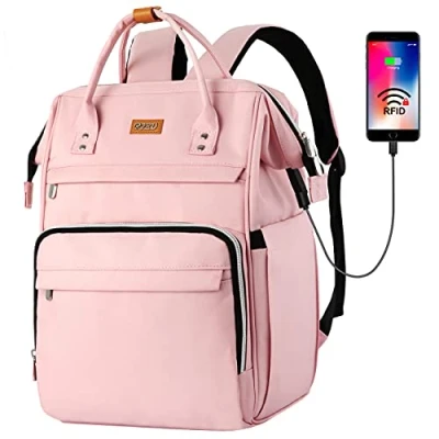 Imagen de RJEU Mochila Niña,Mochila Escola para Mujeres,Antirrobo Portatil Impermeable Jóvenes,Bolsos Casuales la Universidad/Negocios/Viajes,Rosado