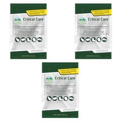 Imagen de Oxbow Critical Care Herbivore Anís Paquete Triple 3 x 36 g Alimento complementario para herbívoros Heno de fleo Alto en Fibra apoyar la digestión y función intestinal