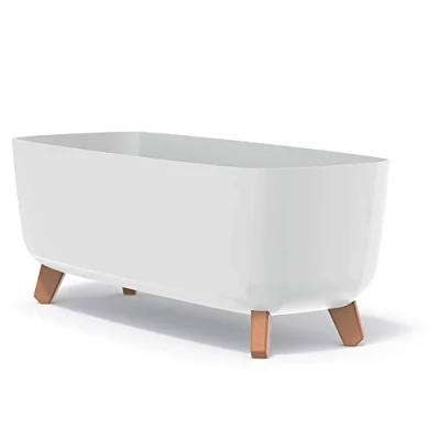 Imagen de Prosperplast Gracia Case Maceta Rectangular 24 x 58 23,5 cm para Interior y Exterior Macetero Resistente a la Intemperie con Inserto