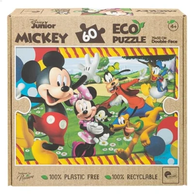 Imagen de Liscianigiochi Puzzle infantil para colorear, color rompecabezas ecológico de doble cara mickey mouse 60 piezas (47252)