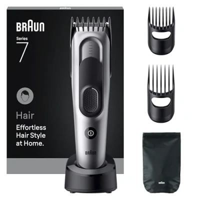 Imagen de Braun Cortapelos Series 7 HC7590, +5 Accesorios De Styling, Hoja Afilada Para Toda La Vida, 17 Longitudes, Gris