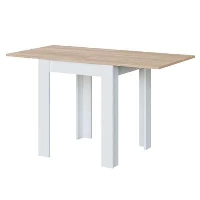 Imagen de Habitdesign Mesa Auxiliar Extensible, Cocina, Acabado en Color Blanco Artik y Roble Canadian, Modelo Livre, Medidas: 67 134 cm (Ancho) x (Fondo) 79 (Alto)