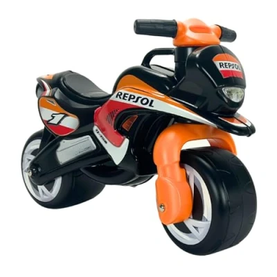Imagen de INJUSA Moto Correpasillos Tundra Repsol, para Niños +18 Meses, con Ruedas Anchas de Plástico, Decoración Permanente y Asa Transporte Padres, Color Negro