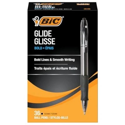 Imagen de Bic Velocity Bold Bolígrafo retráctil, punta negrita (1,6 mm), negro, 36 unidades