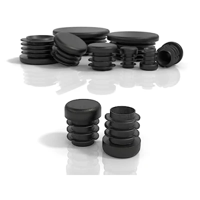 Imagen de PD® Tapones Redondos 15mm para Tubo Redondo de plástico PE Negro Acero, Acero Inoxidable, Aluminio y Perfil 4 Piezas
