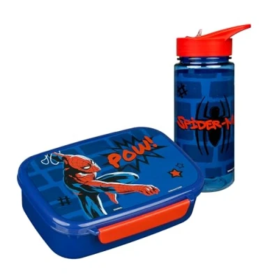 Imagen de Scooli Marvel Set Snack Box&amp;Drinking Bottle, Color Azul, Spider Man (Undercover GmbH SPAN9864)