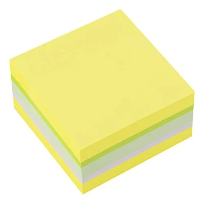 Imagen de D.RECT Notas Adhesivas Set de 1 75x75mm 1x400 un Bloque Hojas Material Oficina Color Néon Cytrus