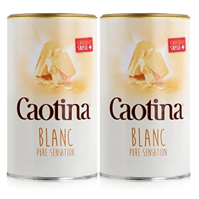 Imagen de Caotina blanc, Cacao en Polvo de Chocolate Blanco Suizo, Bebida Caliente Chocolate, Pack Doble, 2 x 500 g