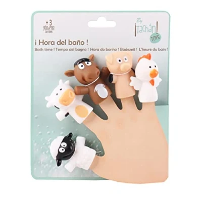 Imagen de TACHAN Set Marionetas de Dedo Hora del baño Temática Animales la Granja Juguetes y Piscina A Partir 3 años (CPA Toy Group 756T00584)