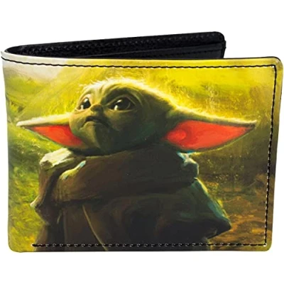 Imagen de Concept One Cartera de Star Wars, Plegable Delgada con Funda Decorativa estaño, Verde, Talla única, Grogu The Mandalorian Estuche