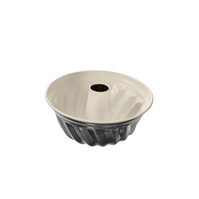 Imagen de Dr. Oetker Molde Hornear Rosco Alto o Savarin en Acero Reforzado con Cerámica y Revestimiento Antiadherente Especial, 22x11,5cm, Gris Marengo Crema, 22 cm, 1 ud