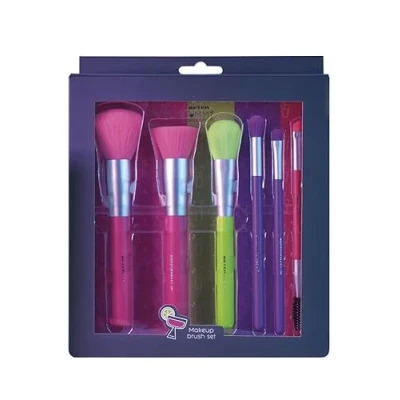 Imagen de Beter Set de brochas maquillaje Yummy Collection, 6 para rostro y ojos, pinceles maquillaje, polvos, base, colorete, corrector sombras, Make up Brush, Ideal regalo