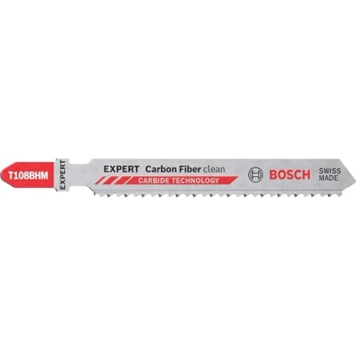 Imagen de Bosch Professional 3x Hojas de Sierra calar Expert ‘Carbon Fiber Clean’ T 108 BHM (para Plásticos con fibra GFK, CFK, Longitud 92 mm, accesorios calar)