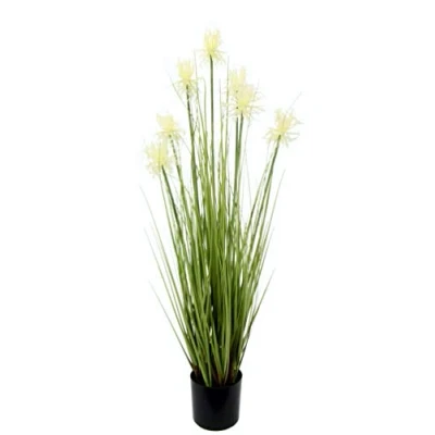 Imagen de Protea artificial en maceta, cojín de alfiler, planta arbusto, hierba plumas, flores seda, decorativa, artificial, verde, solitaria