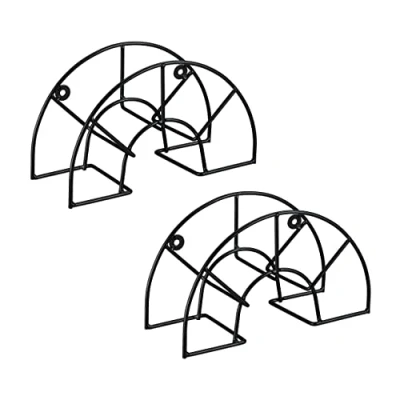 Imagen de Relaxdays Soporte Manguera Pared, Pack de 2, Cuelgamangueras Jardín, 19 x 30,5 13,5 cm, para hasta 45 m y 5/8&quot;, Negro, Acero