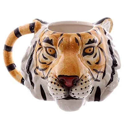 Imagen de Puckator MUG227 Taza de cerámica, diseño Cabeza Tigre, Color Naranja, Negro y Blanco