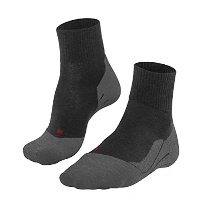 Imagen de FALKE TK5 Wander Wool Short M SSO lana hilo funcional anti ampollas fino 1 par, Calcetines para senderismo Hombre, Gris (Asphalt Melange 3180), 42 43