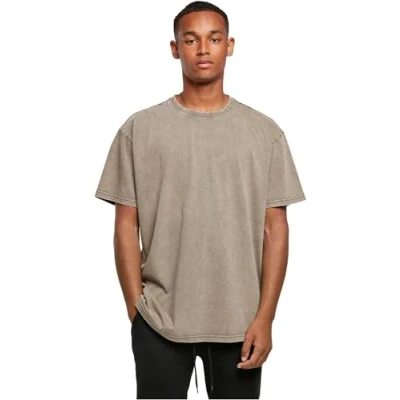 Imagen de Build Your Brand BY189 Acid Washed Heavy Oversize tee T Shirt, darkkhaki, S Men&#039;s
