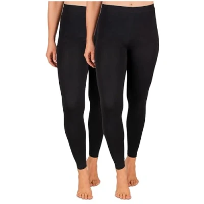 Imagen de SES Leggings Algodón, Paquete de 2, Cintura elástica Suave Que no abulta, para Mujer Negro 52 54