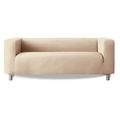 Imagen de Funda de sofá Modelo Klippan Brazos Sofa Altos Tejido elástico Suave Aruba Color Marfil