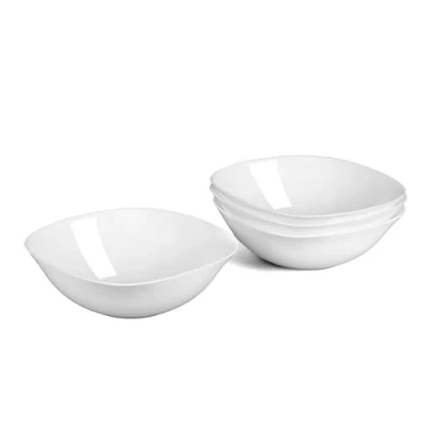 Imagen de LaGlint Blanco Cuadrado Cuencos de Vidrio Opalino para Cereales 740ml, Pequeño Cuenco Sopa Juego 4 Pasta, Ensalada Pequeña, Guisos, Arroz, Aptos lavavajillas y microondas
