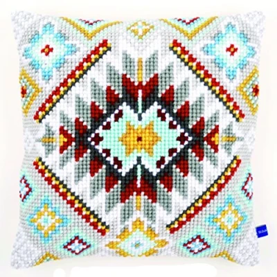 Imagen de Vervaco Punto De Cruz Kit Cojin Decorativo ÉTNICO I Manualidades Adultos Decoracion Bordar Principiantes Completo DIY Bordado Creativo Regalo ca. 40x40 cm Cross Stitch Embroidery