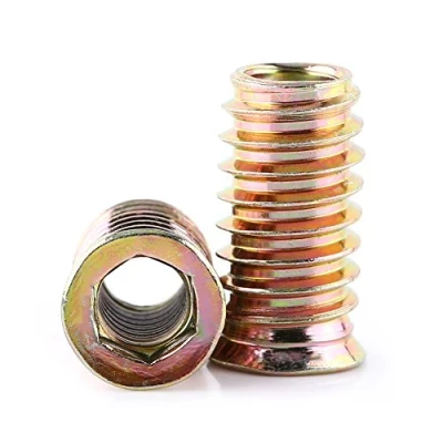 Imagen de 20 Piezas M8 Tuercas de Rosca Hexagonal Acero Al Carbono Cincado Insertables Roscadas para Muebles Madera (M8*25mm)