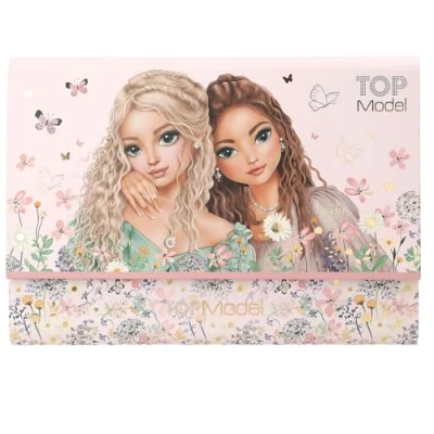 Imagen de Depesche 13617 TOPModel Summer Feeling Juego de papelería en Carpeta, con Motivo Modelo y Flores, Incl. membretes Sobres, Multicolor, 1 Piece
