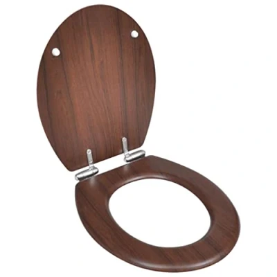 Imagen de vidaXL Asiento de Inodoro Cierre Suave Diseño Simple Madera MDF Tapa WC Baño