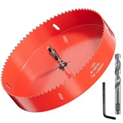 Imagen de Sierras de agujero 200 mm, cortadora perforación, diseño acero resistente, ideal para hacer tablas cornhole